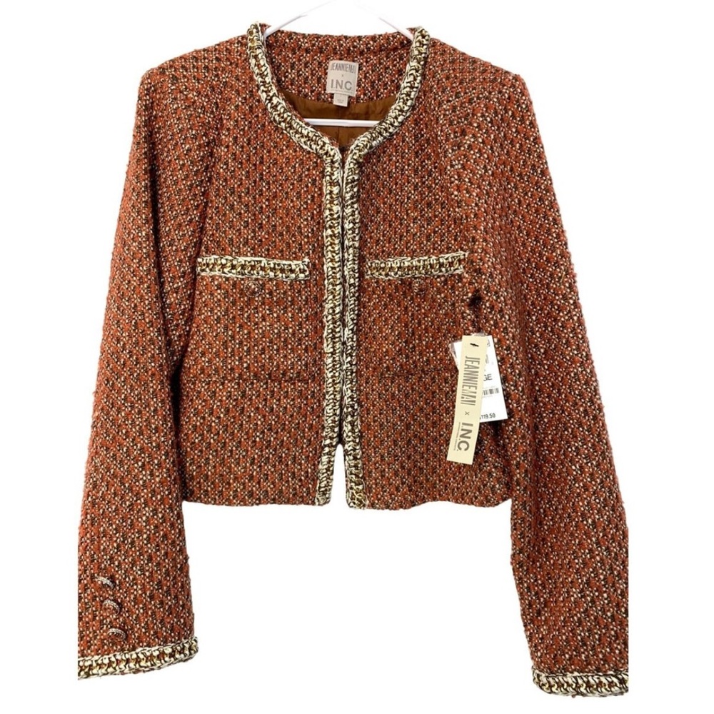 INC Jeannie Mai Rust Tweed Blazer